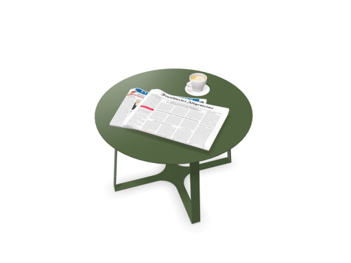 Table de salon design en métal, fabriqué en Italie