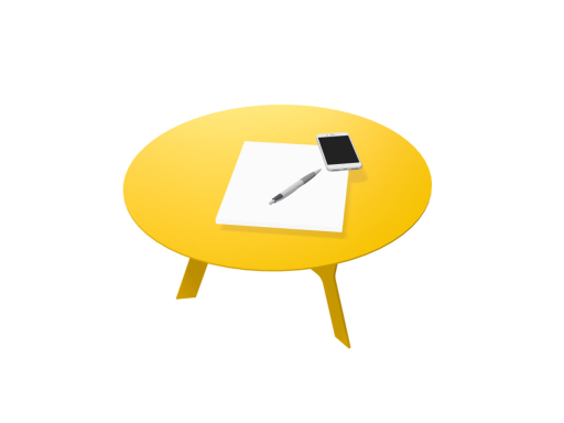 Table de café design en métal, fabriqué en Italie