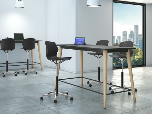 Table haute ESCAPE avec repose pieds, fabriqué en espagne