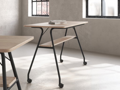 Table haute à roulettes SIGNAL, fabriqué en Espagne