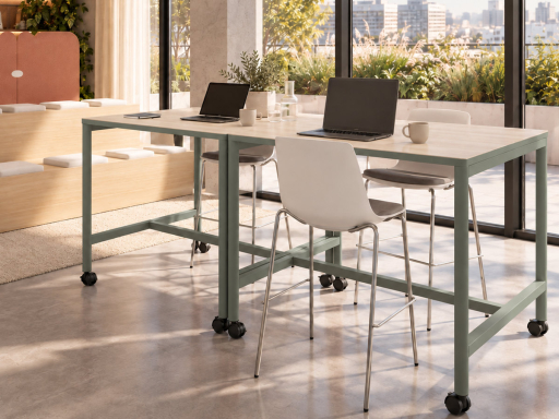 Table haute de coworking HARMONIA. fabriqué en France