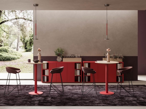 Table haute ronde colorée haut de gamme