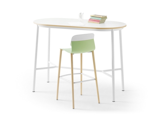 Table haute ovale design, made in France