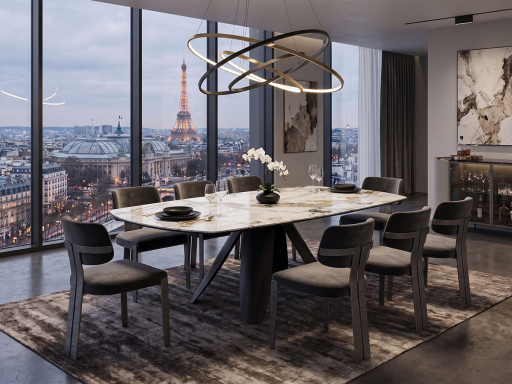 Grande table de repas VENEZIA en céramique