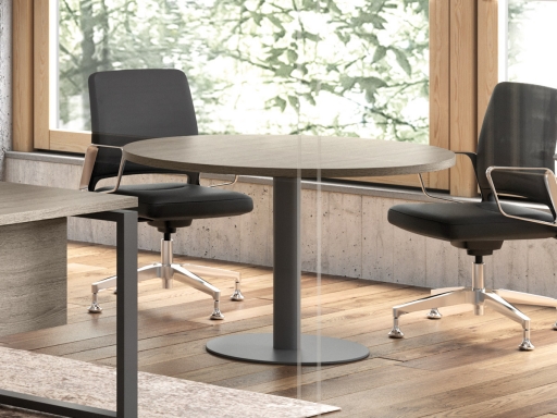 Table de réunion ronde KELSO base ronde