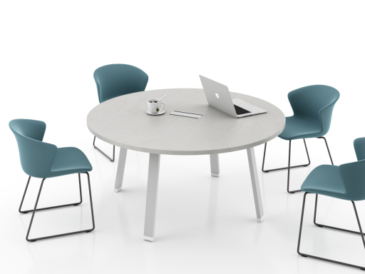 Table de réunion ronde 4 pieds, 4 à 6 personnes