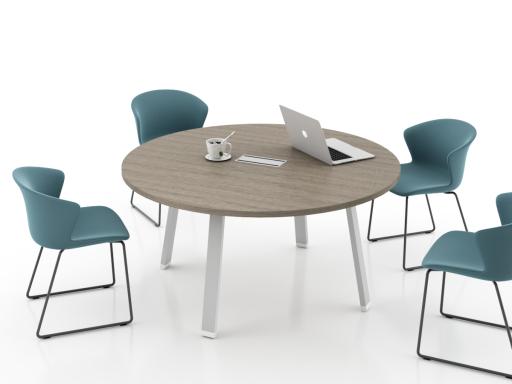 Table de réunion ronde 4 pieds, 4 à 6 personnes