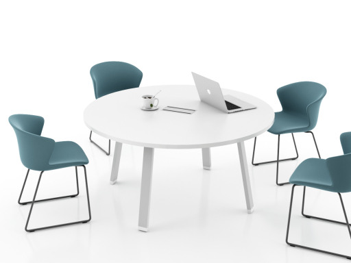 Table de réunion ronde 4 pieds, 4 à 6 personnes