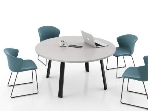 Table de réunion ronde 4 pieds, 4 à 6 personnes