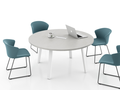 Table de réunion ronde 4 pieds, 4 à 6 personnes