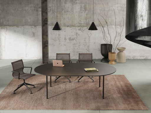 Table de réunion ovale design, fabrication italienne
