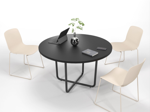 Table de réunion ronde design iTAQ, 4 à 8 personnes