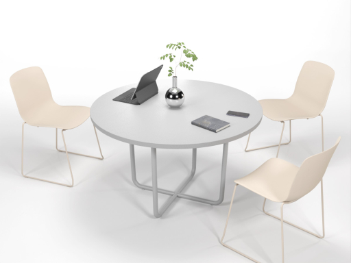 Table de réunion ronde design iTAQ, 4 à 8 personnes