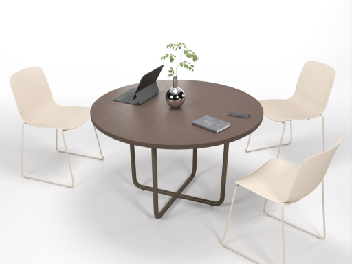 Table de réunion ronde design iTAQ, 4 à 8 personnes
