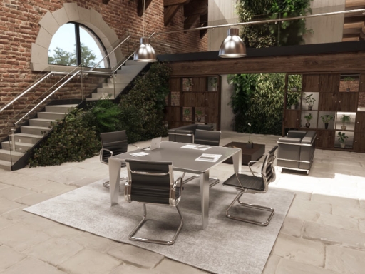 Table de réunion haut de gamme en verre, fabriqué en italie