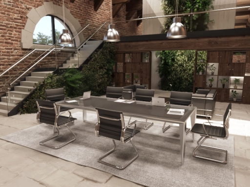 Table de réunion haut de gamme en verre, fabriqué en italie