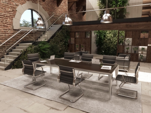 Table de réunion haut de gamme en verre, fabriqué en italie