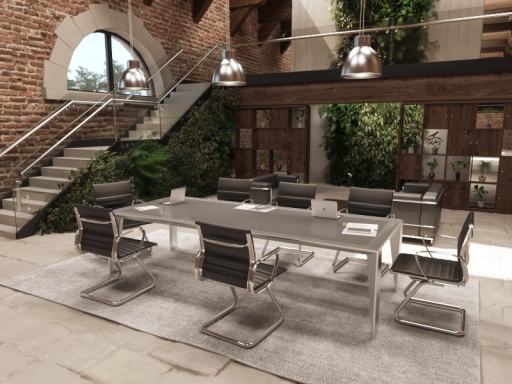 Table de réunion haut de gamme en verre, fabriqué en italie