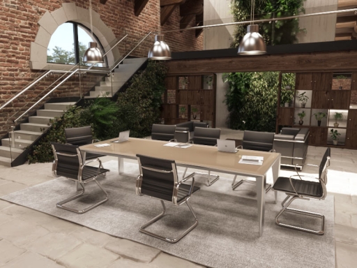 Table de réunion haut de gamme en verre, fabriqué en italie