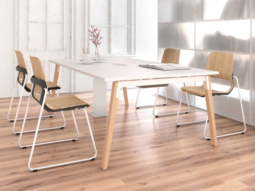 Table de réunion ARKEN X-wood, pieds bois