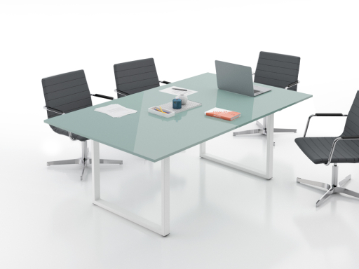 Table de réunion contemporaine 4 à 12 personnes laquée brillant