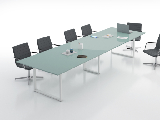 Table de réunion contemporaine 4 à 12 personnes laquée brillant