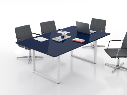 Table de réunion contemporaine 4 à 12 personnes laquée brillant