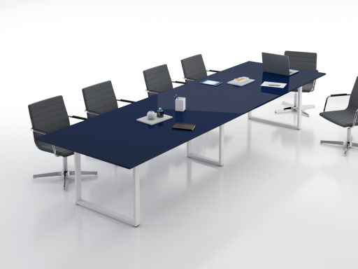 Table de réunion contemporaine 4 à 12 personnes laquée brillant