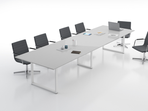 Table de réunion contemporaine 4 à 12 personnes laquée brillant