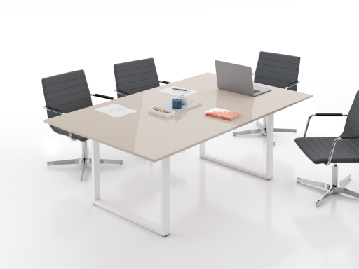 Table de réunion contemporaine 4 à 12 personnes laquée brillant