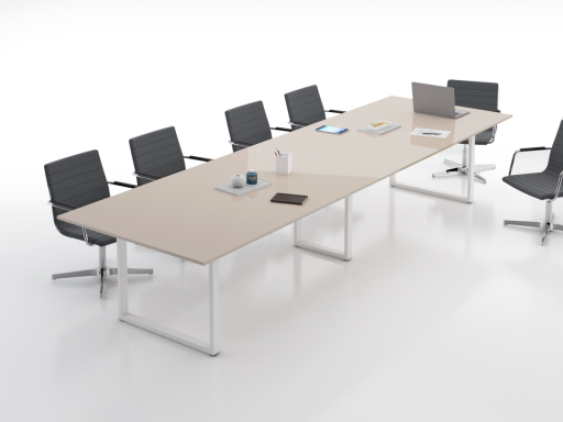 Table de réunion contemporaine 4 à 12 personnes laquée brillant