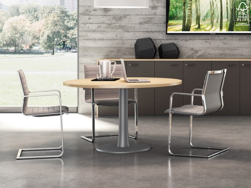 Table de réunion ronde pratique