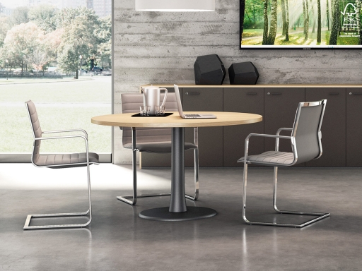 Table de réunion ronde pratique