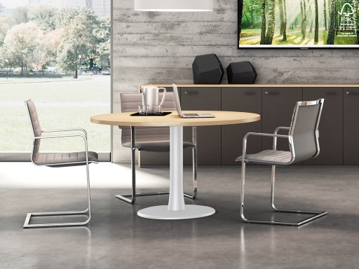Table de réunion ronde pratique