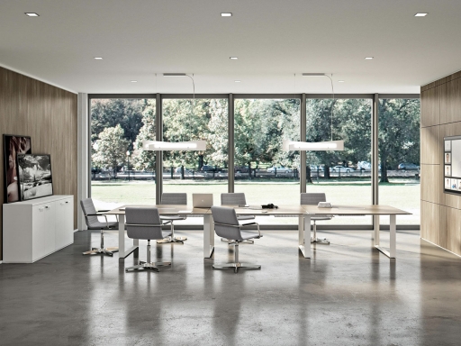 Table de réunion pieds cadres HOOVER, fabriqué en Italie