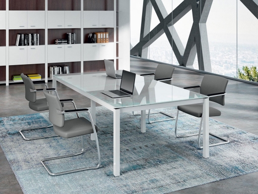 Table de réunion en verre 4 à 12 personnes