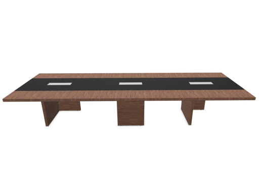 Table de réunion VERMONT avec insert en cuir, fabriqué en Italie
