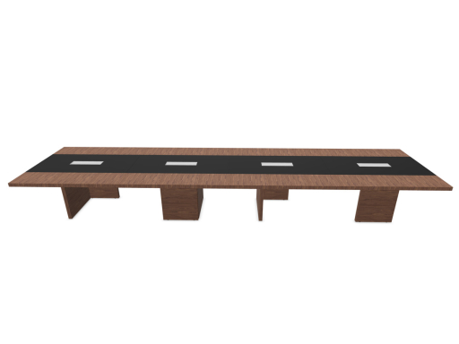 Table de réunion VERMONT avec insert en cuir, fabriqué en Italie