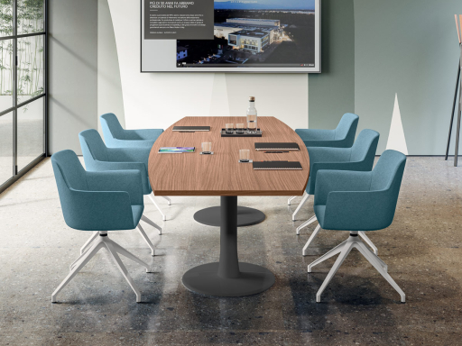 Table de réunion plateau tonneau