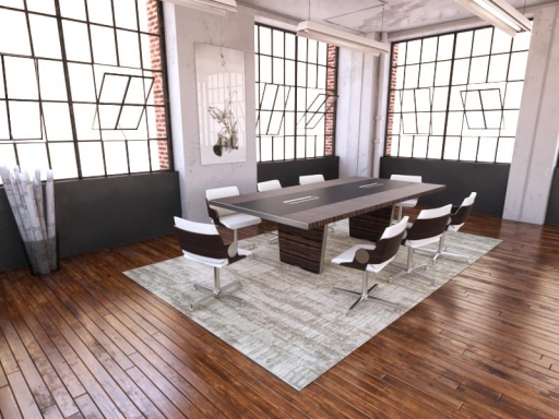 Table de réunion haut de gamme avec insert en cuir