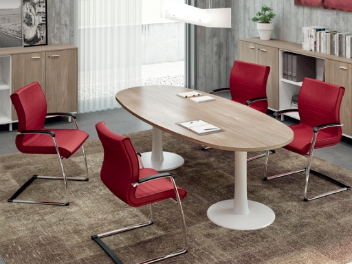 Table de réunion ovale haut de gamme