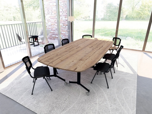 Table de réunion modulable pliante en bois, made in France