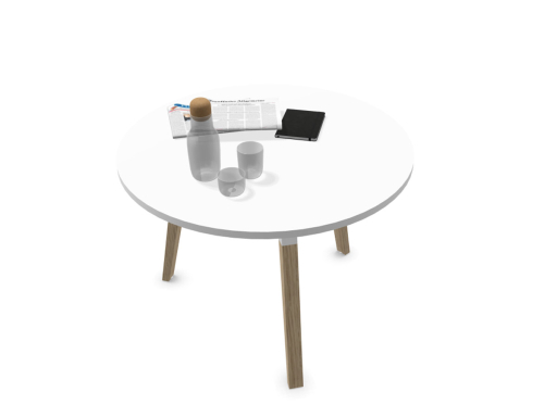 Table ronde en bois style scandinave, fabriqué en France