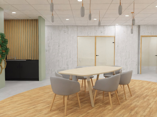 Table de réunion avec plateau forme tonneau pas chère, fabriquée en France