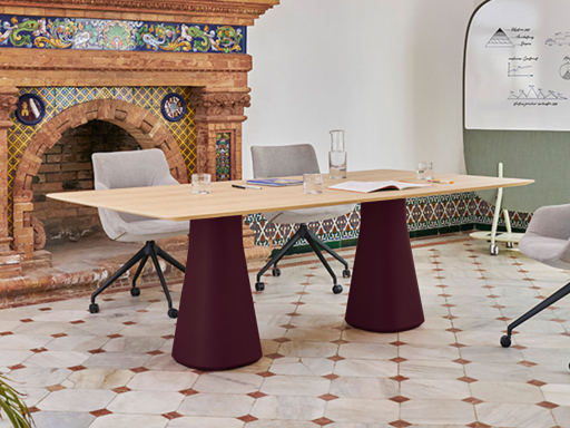 Table de réunion TOLEDO en placage bois fabriqué en Espagne
