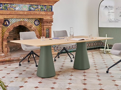 Table de réunion TOLEDO en placage bois fabriqué en Espagne