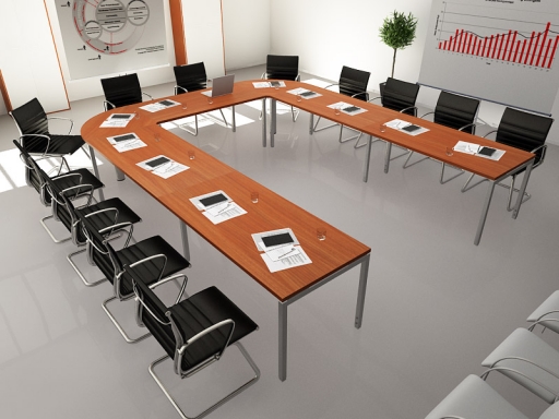 Table de conférence arrondie ouverte design