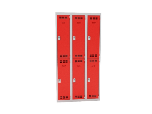 Vestiaire 3 colonnes de 2 cases, produit français