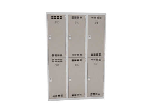 Vestiaire 3 colonnes de 2 cases, produit français