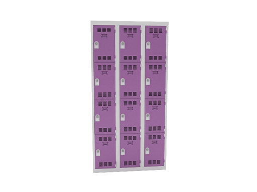 Vestiaire 3 colonnes de 4 cases, produit Français
